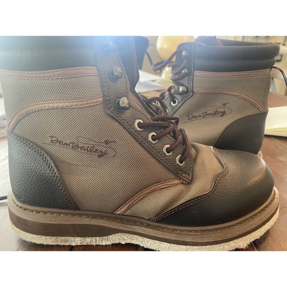 Dan Bailey Adventurer Men’s Wading Fishing Boots Shoes Sz 9 Green/Brown Lace-Up - Picture 2 of 9